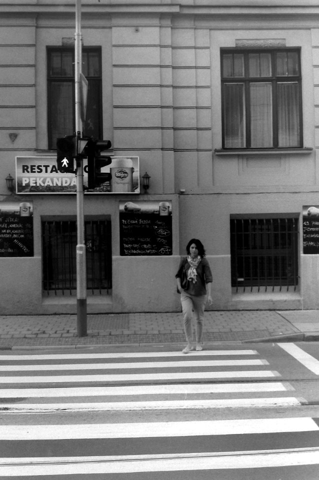 Kiev 4 - Young Woman at Crosswalk