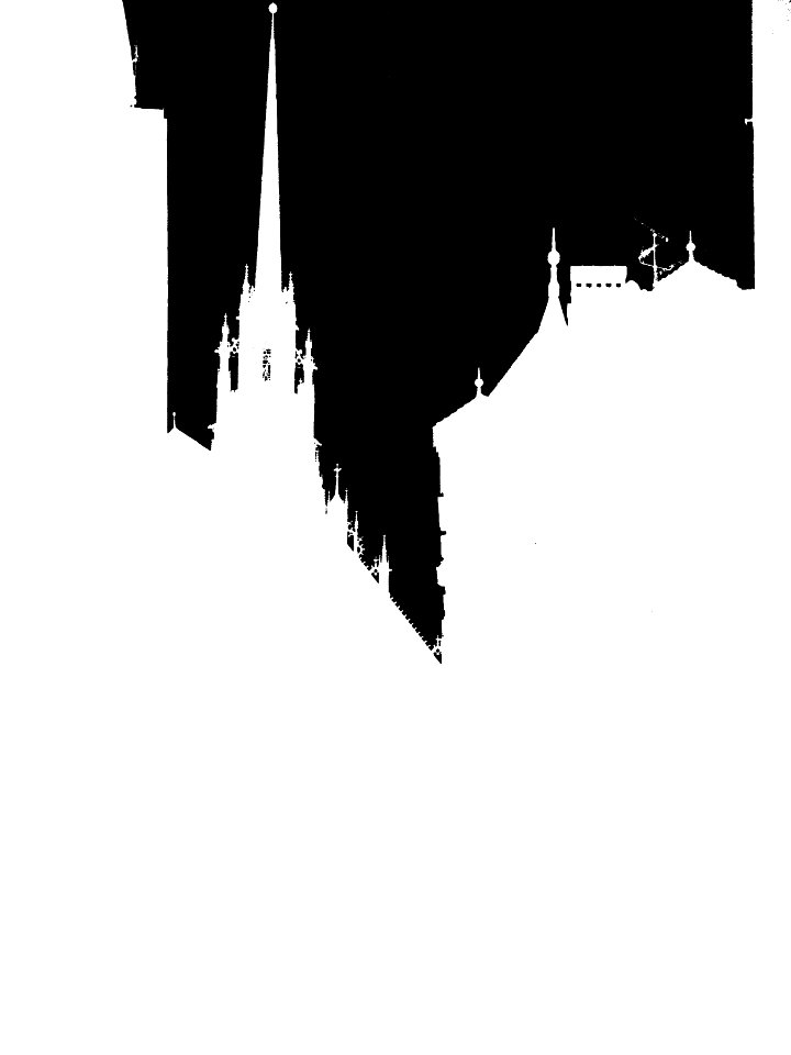 Silhouette of Houses and Cathedral 2