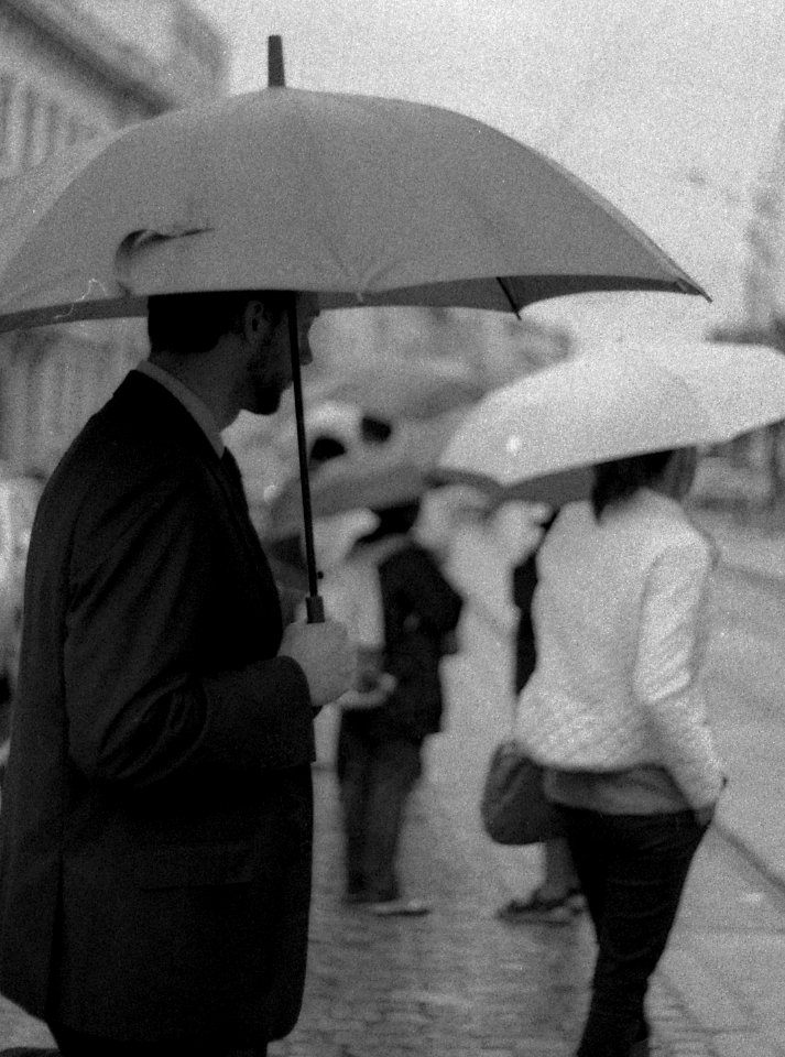 Praktica BC1 - People with Umbrellas