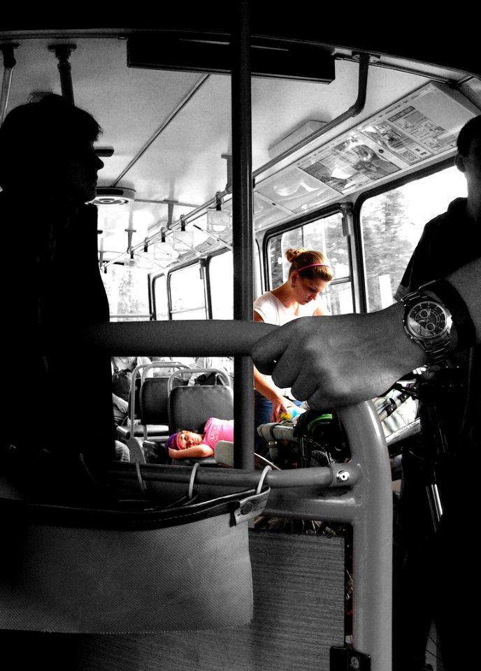 Mother and Daughter in the Bus