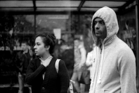 Praktica BC1 - Couple taken from Bus Window