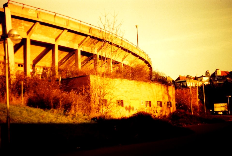Praktica BC1 - Redscale - Abandoned Stadium in Brno 2