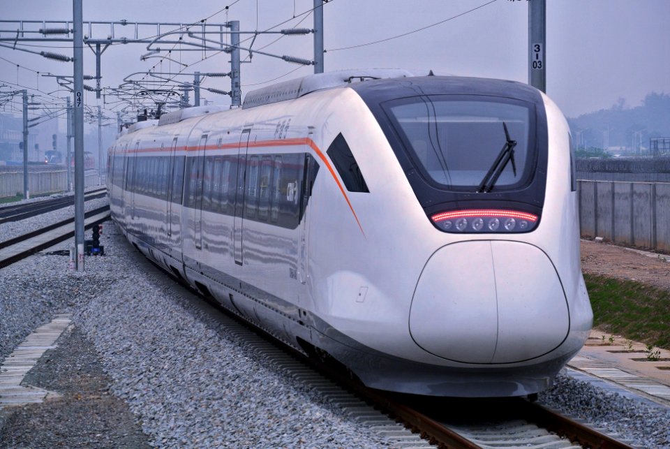 CRH6A train of High railway, Canton, China.