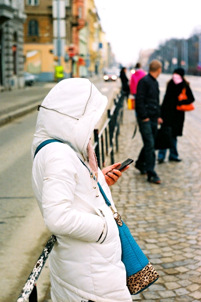 Praktica MTL 5 +  Helios 44-2 2/58 - Girl in White on the Phone