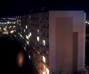 Lubitel 2 - Block of Flats at Night