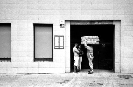 Kiev 4 + Jupiter-8M 53/2 - Cejl Street Scene with Mattresses 1