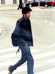 Young Man on Crosswalk photo