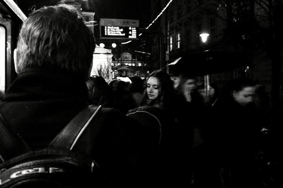 Tram Stop Česká at Night 04 photo