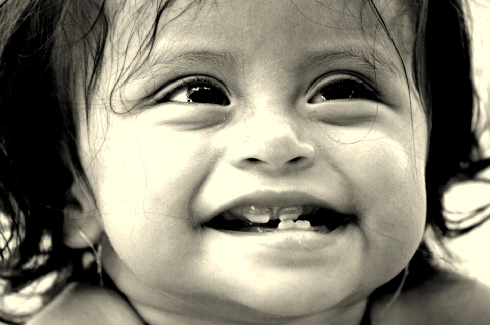 Look portrait happy children