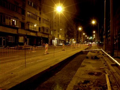 Dug Up Street at Night photo