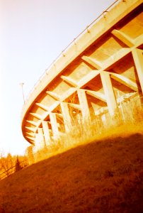 Praktica BC1 - Redscale - Abandoned Stadium in Brno 1
