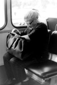 Old Lady in the Bus photo