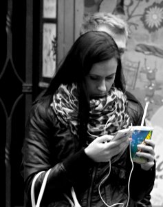 Young Woman with the Phone photo