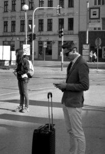 Zorki 4 + Industar-61 L/D - Tram Stop Scene
