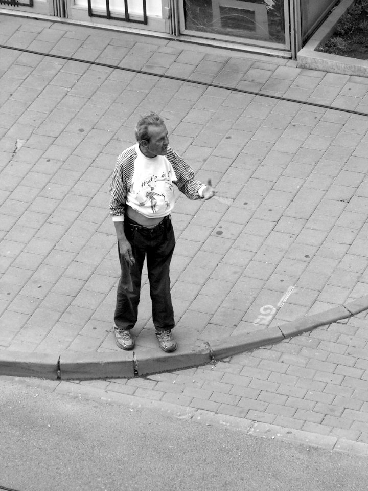 Angry Man Talking to Nobody
