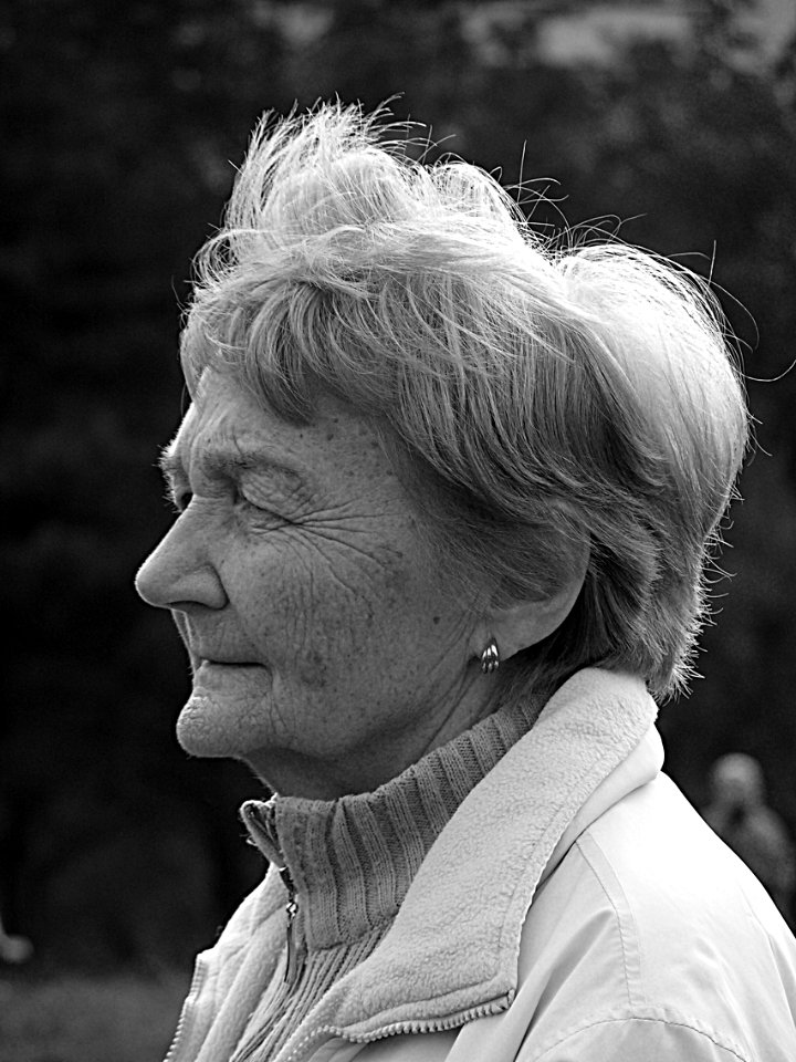 Old Lady Portrait in B&W (desaturated version)