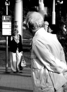 Old Man at the Tram Stop photo