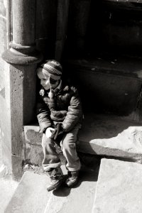 Kid on the Church Steps