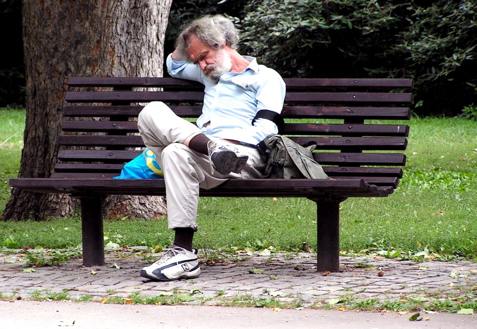 Pensive Man on the Bench