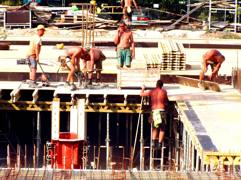 Workers on Building Site