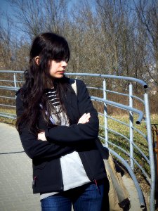 Girl Looking at a Road 1