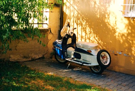 Old Scooter (redscale film) photo