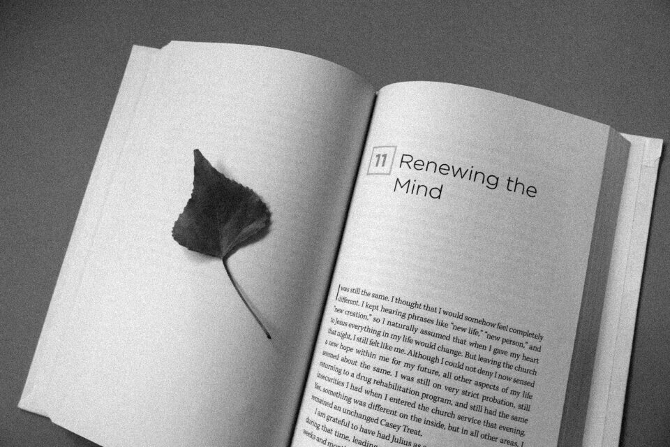 Mind renew black and white