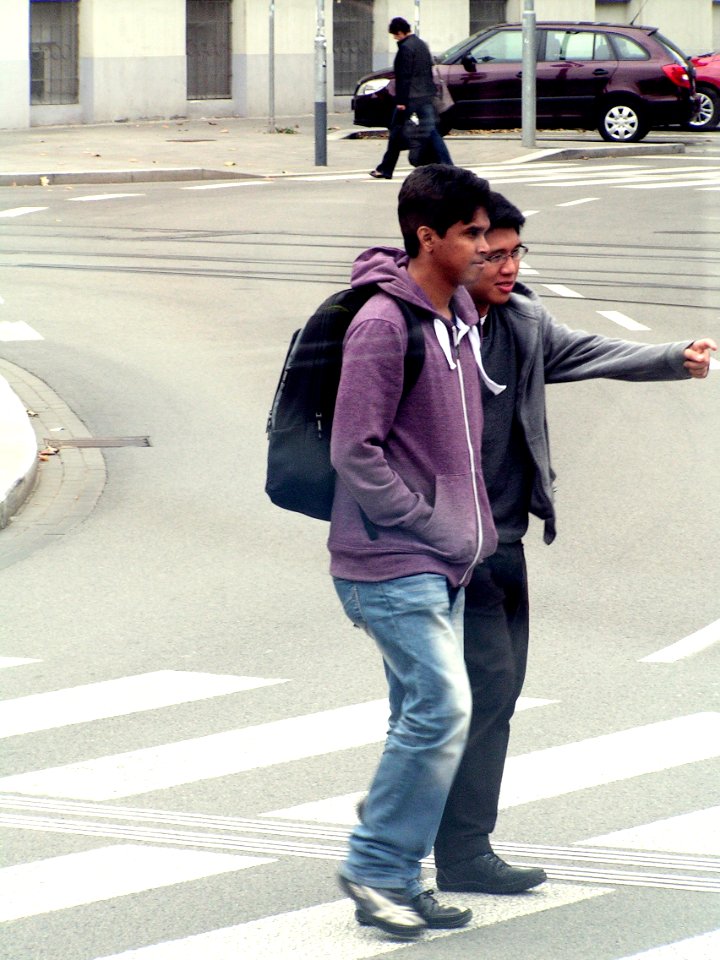 Young Men on Crosswalk