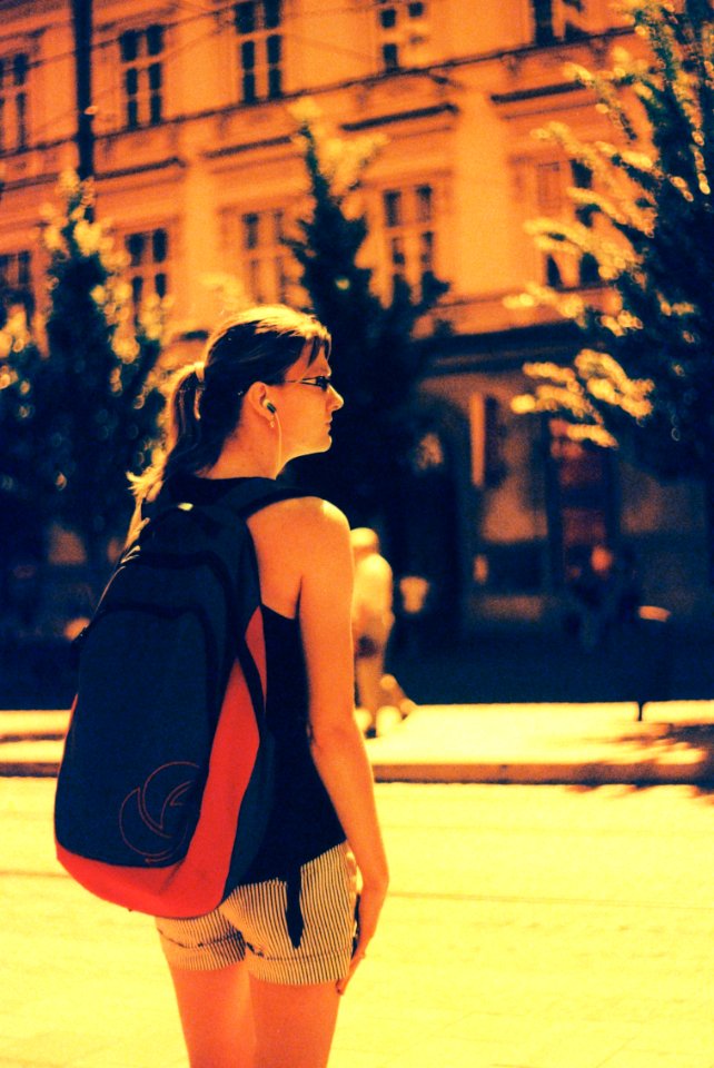 Praktica BC1 - Redscaled and Cross Processed - At Tram Stop Česká 4