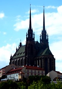 Cathedral of St. Peter and Paul, Petrov Hill, Brno (from south-east) 1