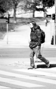 Praktica MTL 5 + Pentacon Electric 4/200 MC - Crosswalk Blue (B&W)