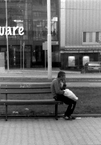 Kiev 4 - Man Waiting for a Bus