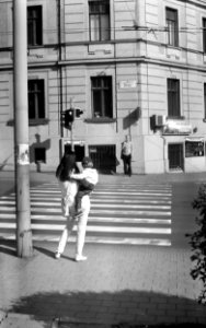 Zorki 4 + Industar-61 L/D - People Waiting at Crosswalk