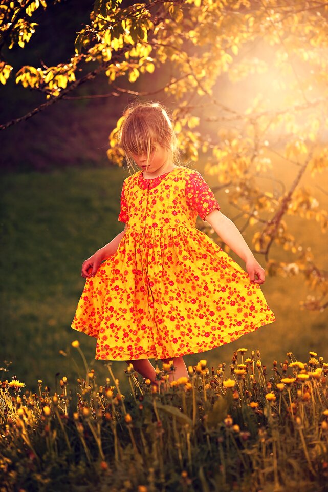 Girl dress meadow