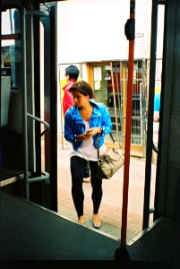 Vilia - Woman Entering a Tram photo