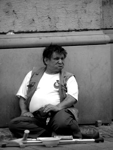 Beggar in front of St. Mary Magdalene's Church