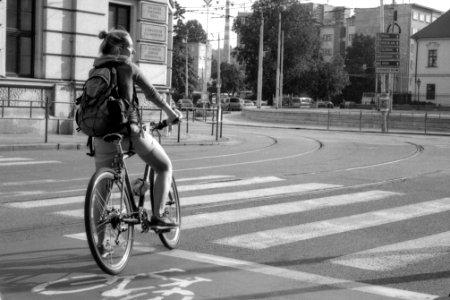 Olympus Mju II - Cyclist at Crossroads
