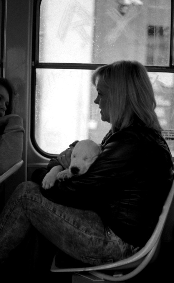 Praktica BC1 - Young Woman with a Puppy