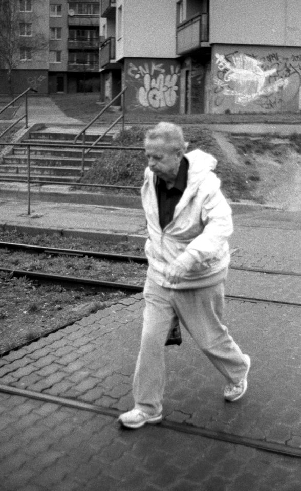 Praktica BC1 - Woman Crossing the Lines