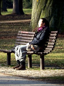 Sunbathing Woman in the Park