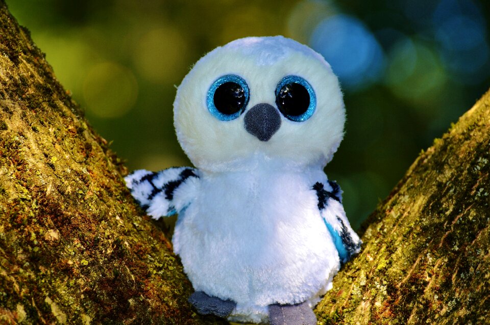 Feather glitter eyes stuffed animal