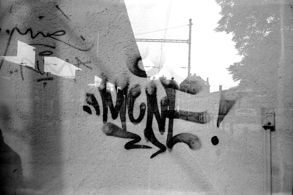 Smena 8M - Train Station Behind the Wall (double exposure)