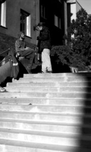 Zorki 4 + Industar-61 L/D - Two Young Men at the Old Stairs