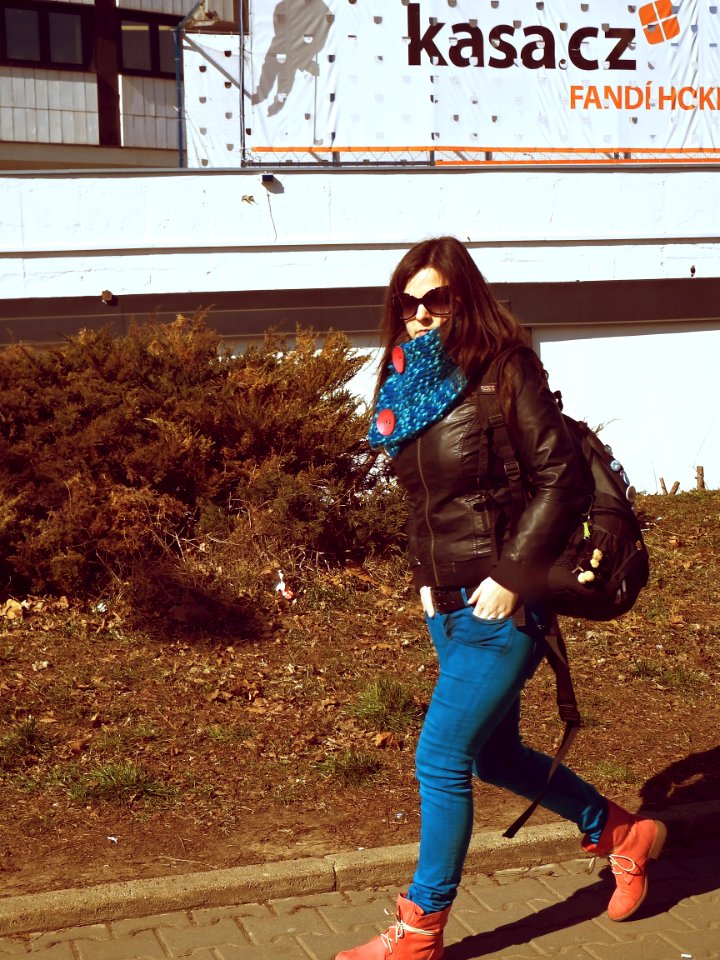 Young Woman Looking at Photographer in the Bus Window ;-)