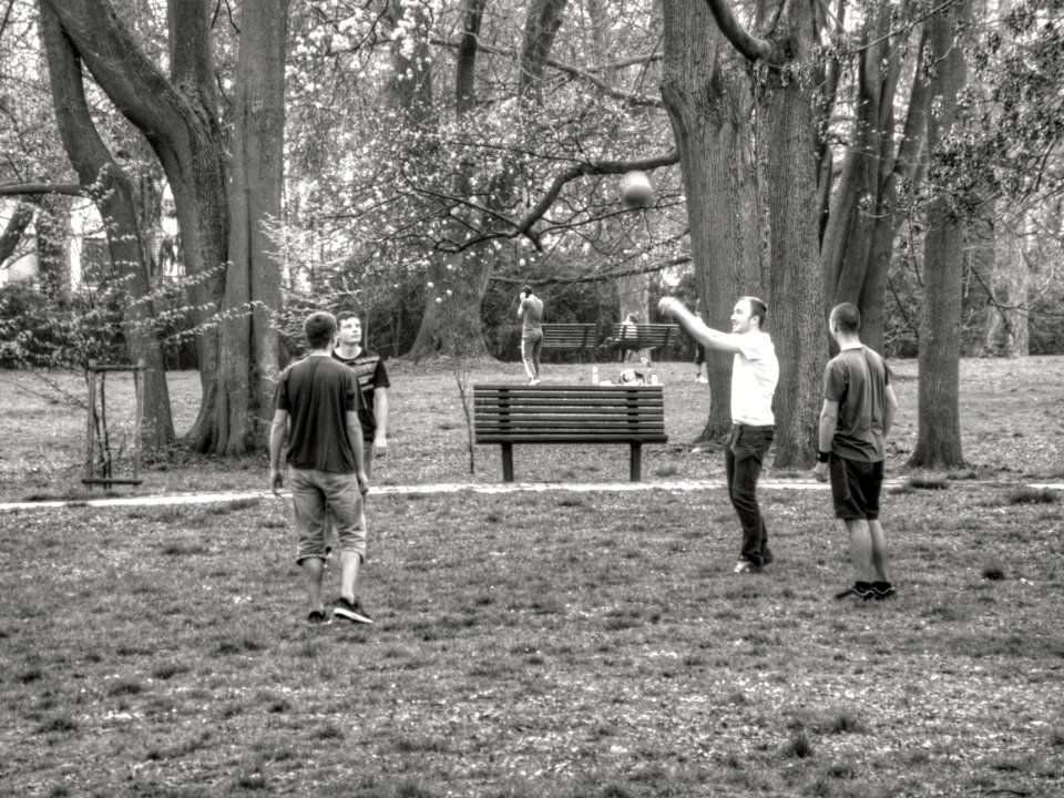 Young Men Playing with Ball