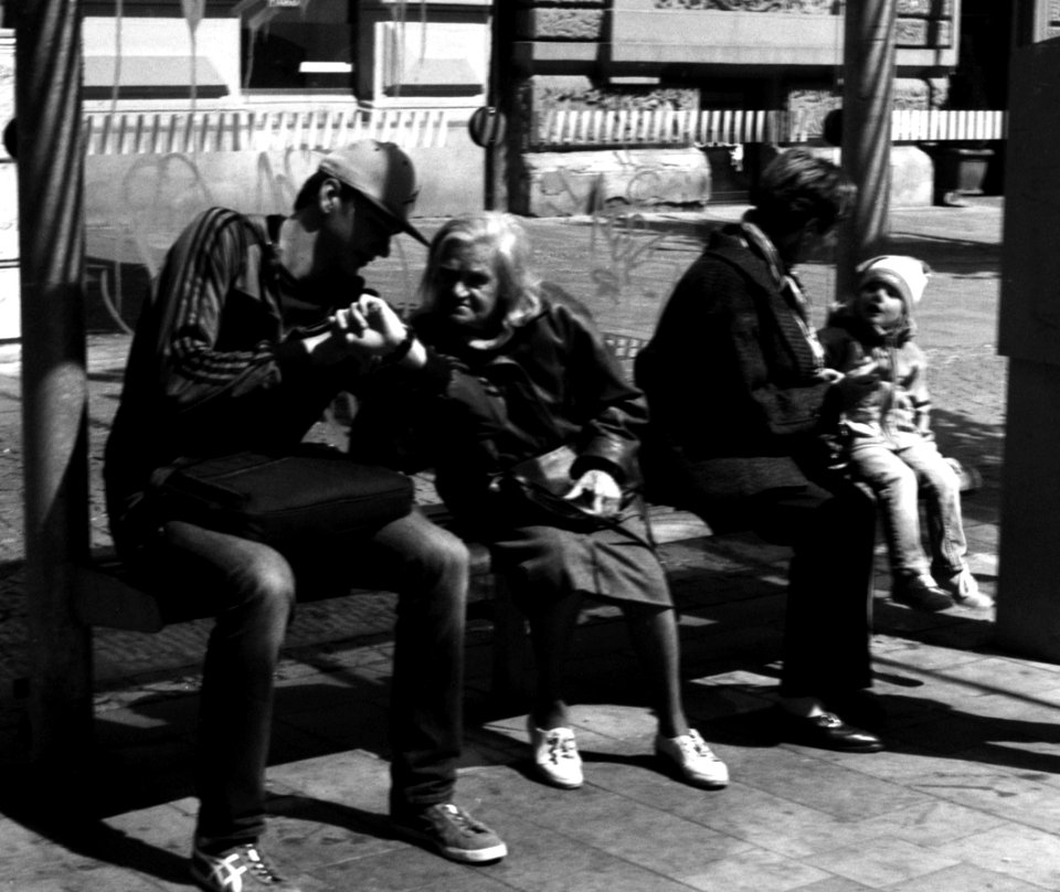 Zorki 4 + Industar-61 L/D - Tram Stop Scenes