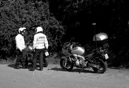 Ricoh TLS 401 with Helios 44-2 - Two Policemen and Motorcycle