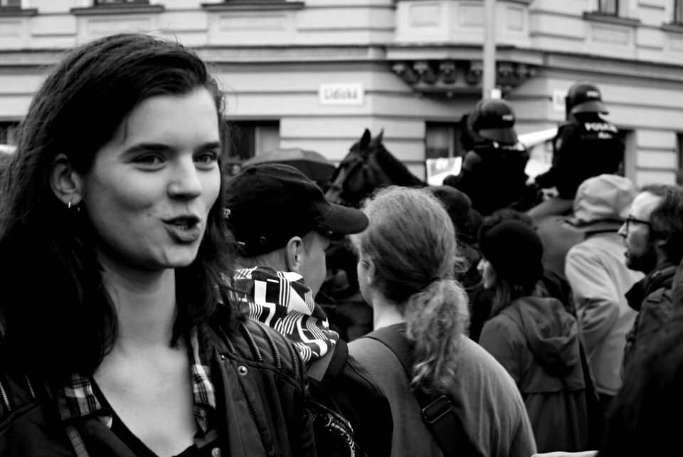 Sony Alpha A230 with Helios-44-2 - Highlights of Antifascist Demonstration in B&W - Portraits 15