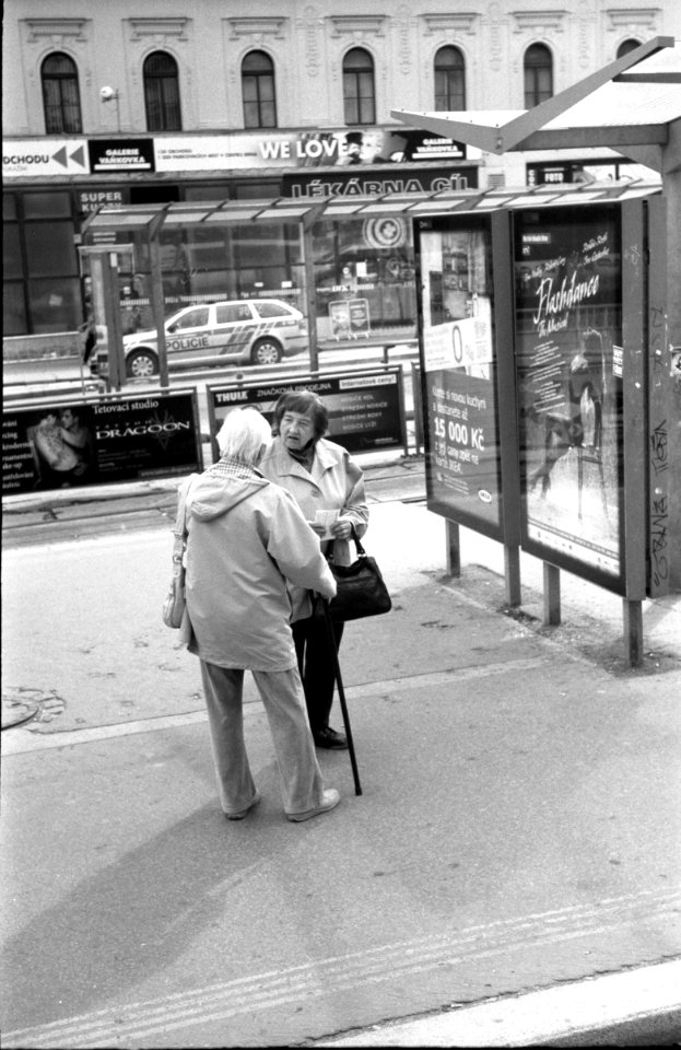 Kiev 4 - New Scan - Women Talking at Tram Stop