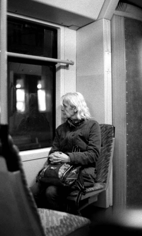 Praktica BC1 - Elderly Lady Looking throug Tram Window
